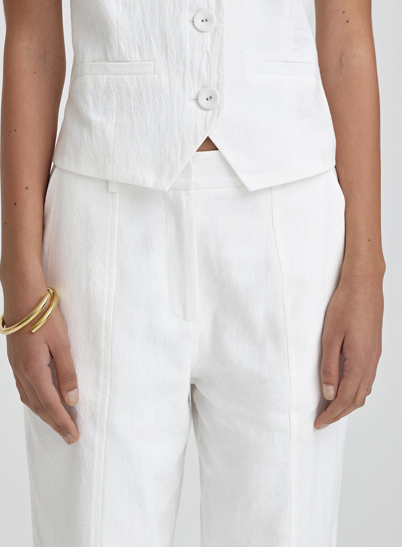 White Linen Tailored Trousers- Tilde