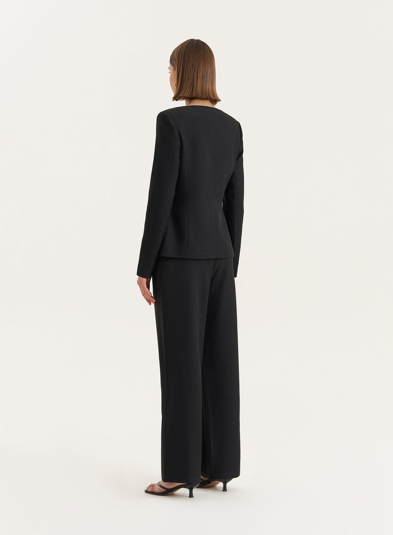 Black Tailored Straight Leg Trouser- Polly