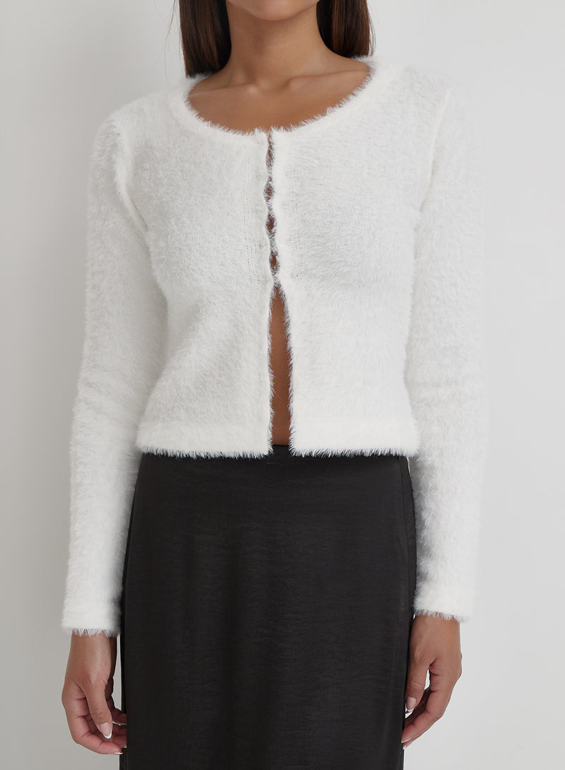 Cream Long Sleeve Knitted Top- Maxime