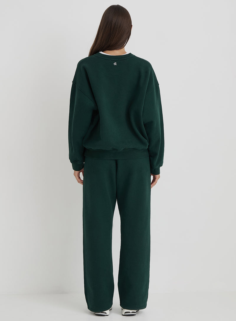 Green Fourth Varsity Relaxed Sweatshirt- Forrest