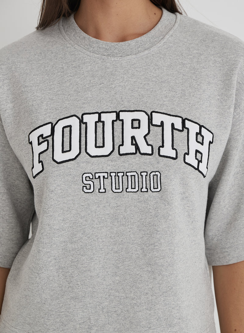 Grey Oversized Fourth Studio Sweat Top- Xenia