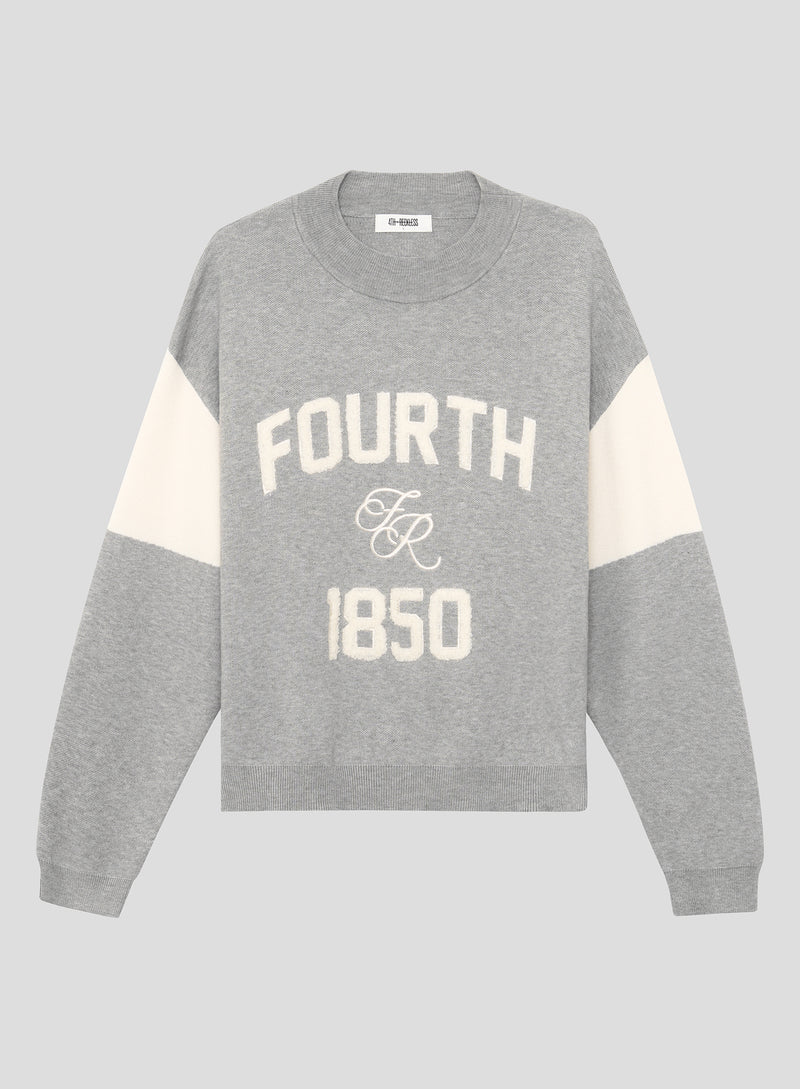 Grey Branded Knitted Jumper- Davis