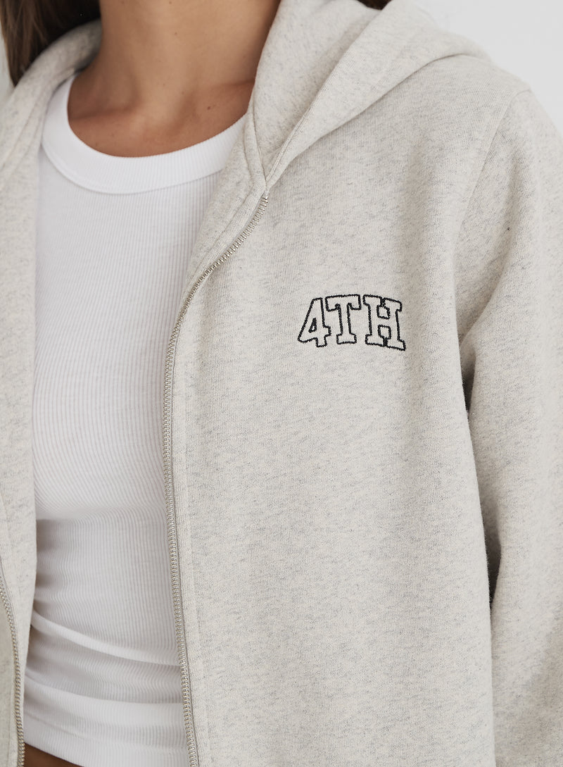 Grey Fourth Studio Cropped Zip Hoodie- Carey