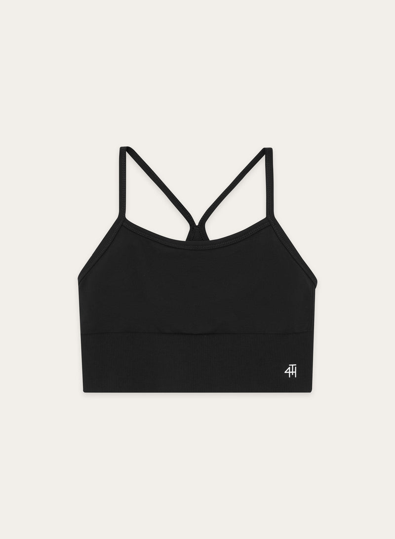 Black Racer Back Seamless Sports Bra- Jenna