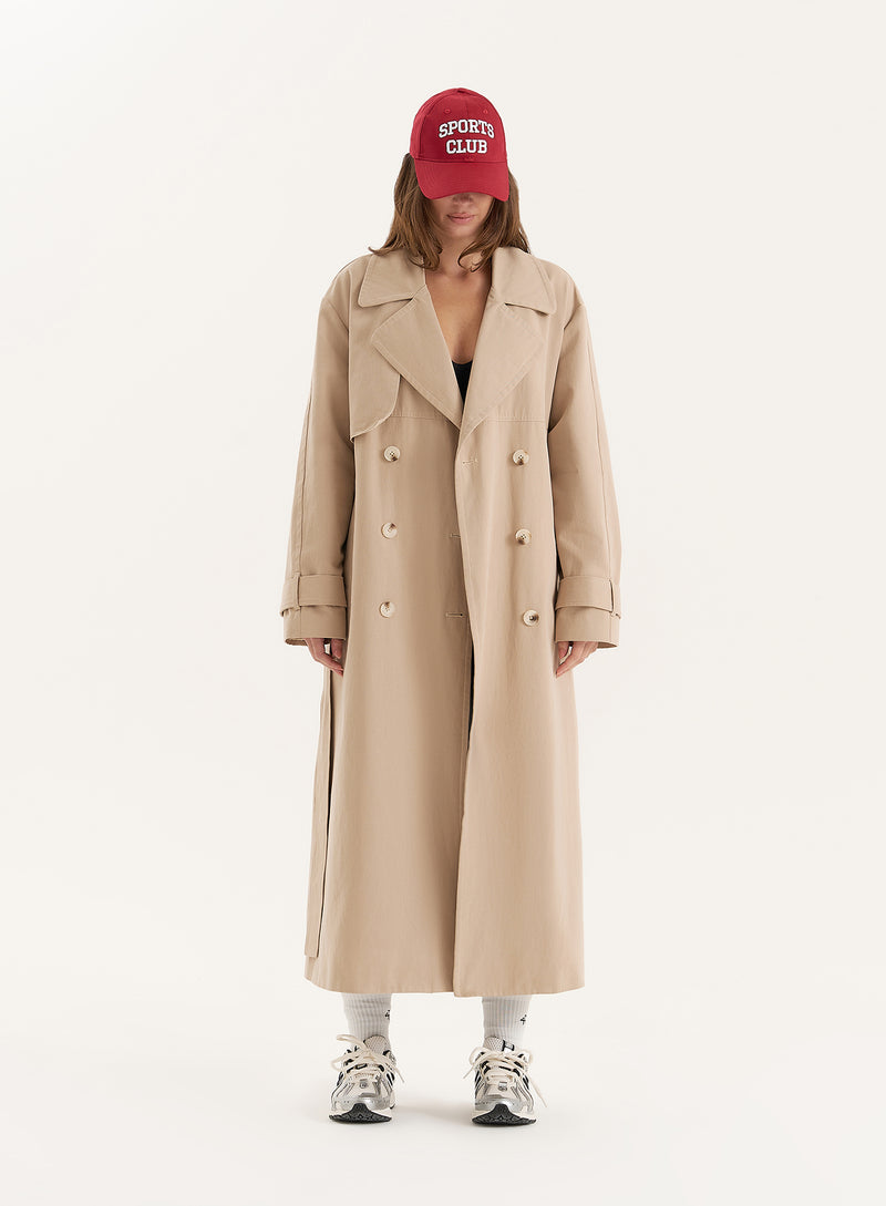 Beige Belted Trench Coat- Tabi