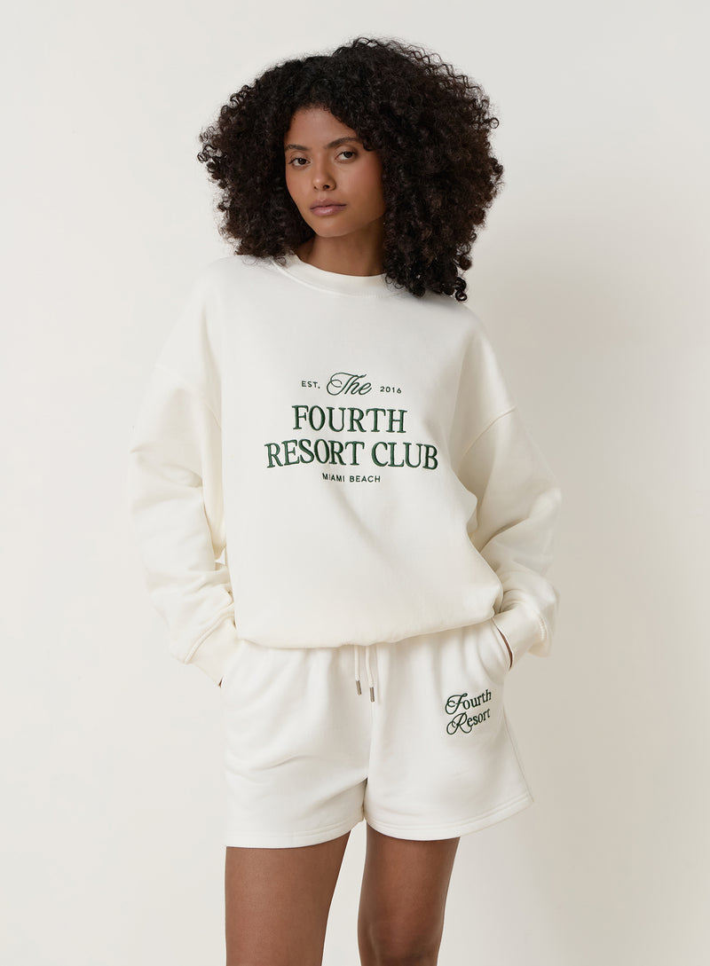 Cream Fourth Resort Club Oversized Sweatshirt- Mirissa