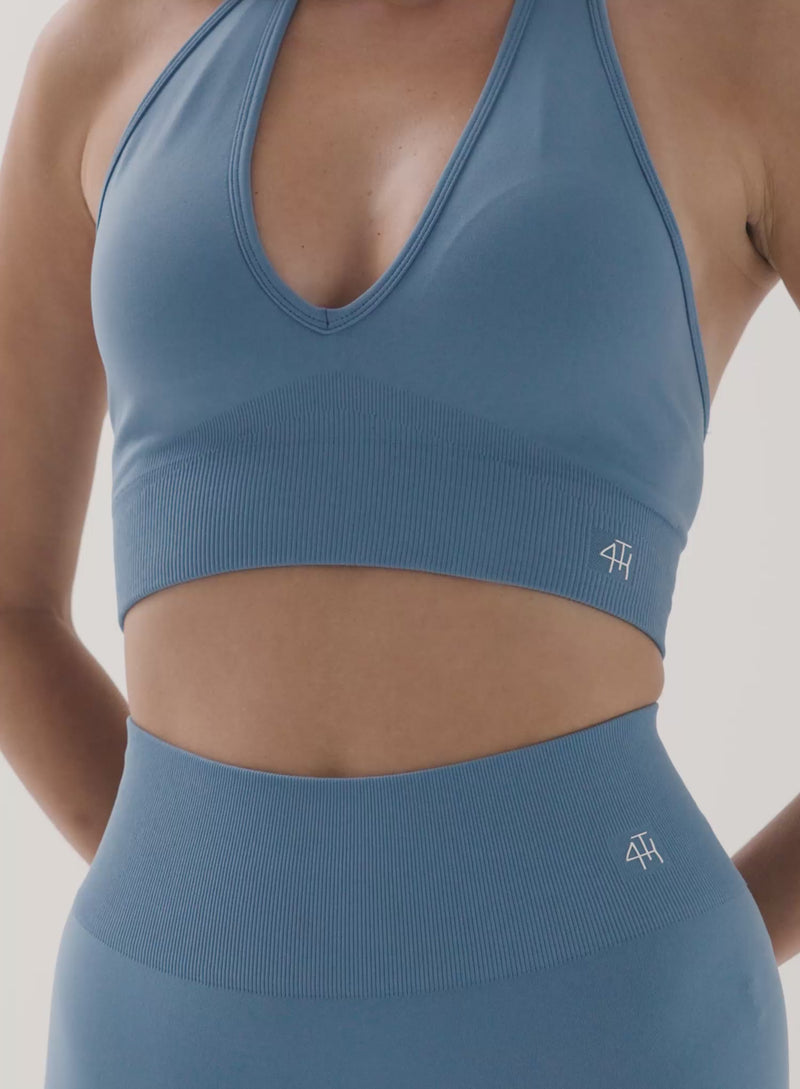 Blue Seamless Gym Crop Top- Brogan