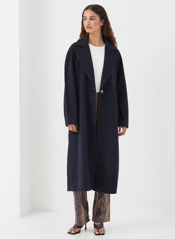 Betty Longline Coat Navy - 1 - 4th&Reckless