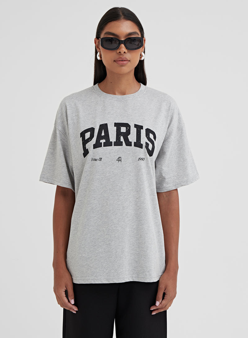 Light Grey Sustainable Paris T-shirt – Tamara