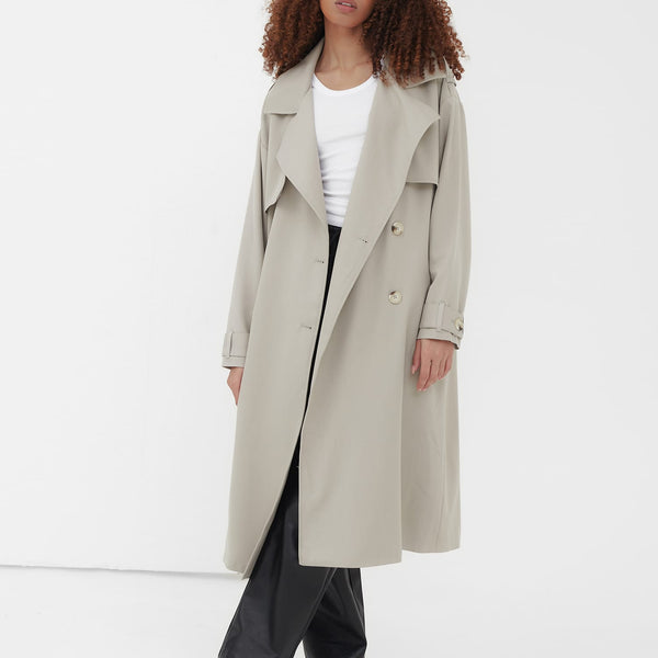 Women's Grey Oversized Trench Coat | Ramona | 4th & Reckless