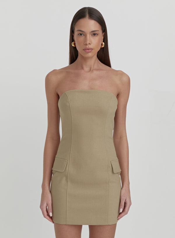 Olive Tailored Mini Dress- Rosie