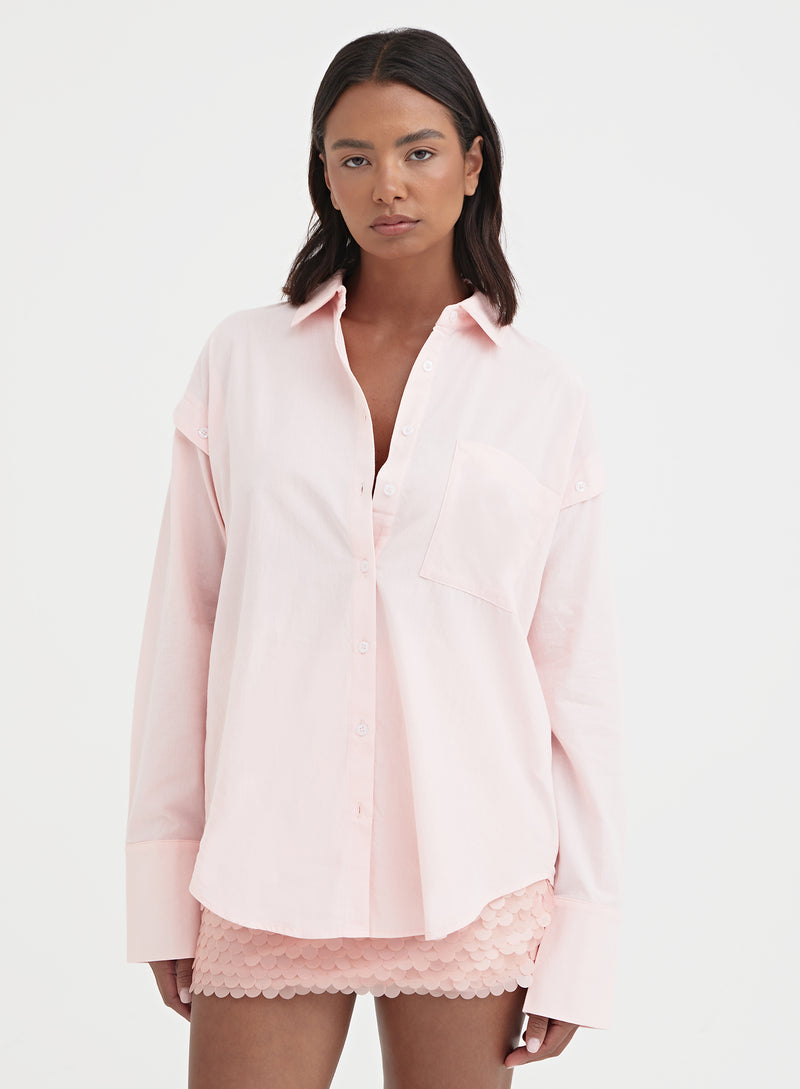 Light Pink Button Detail Shirt - Klarissa