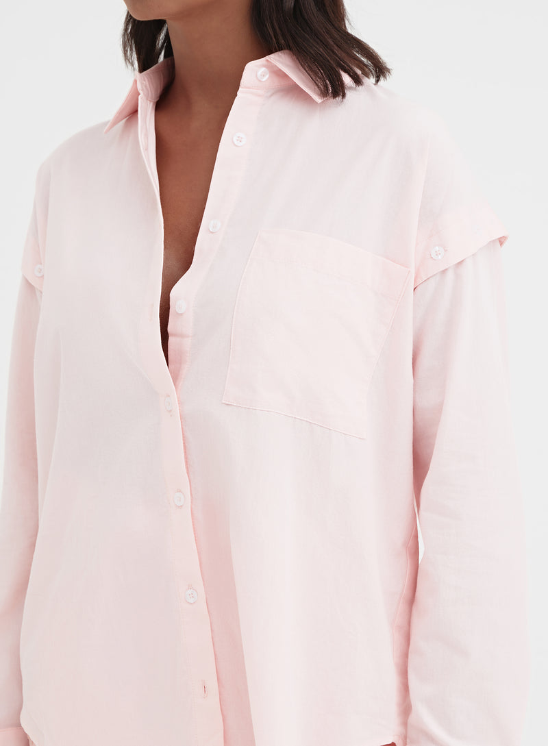 Light Pink Button Detail Shirt - Klarissa