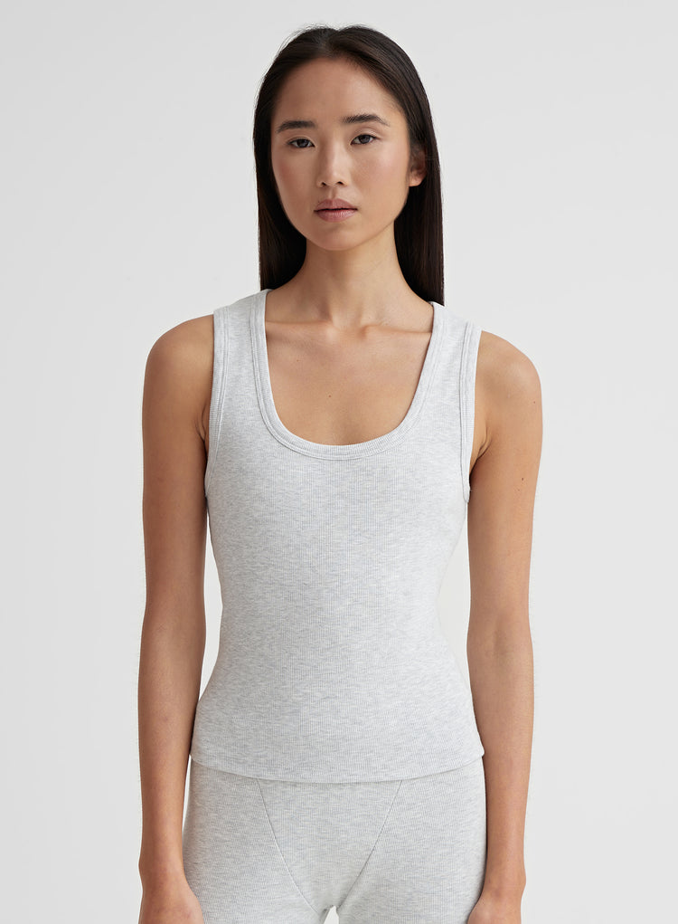 Grey Marl Vest Top - Leo