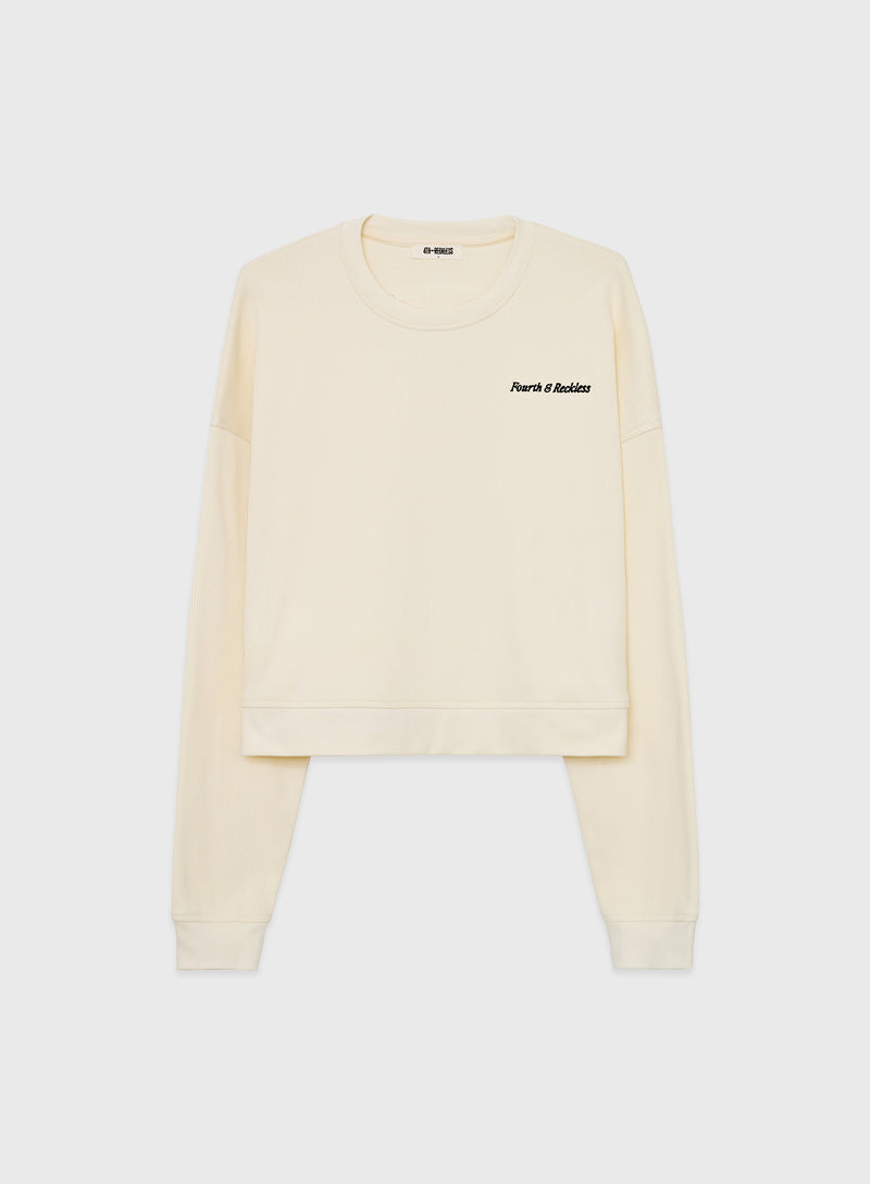 Cream hotsell cropped sweatshirt