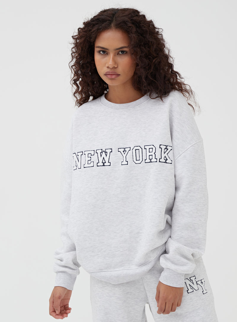 Grey New York Oversized Sweatshirt – Savannah - 2