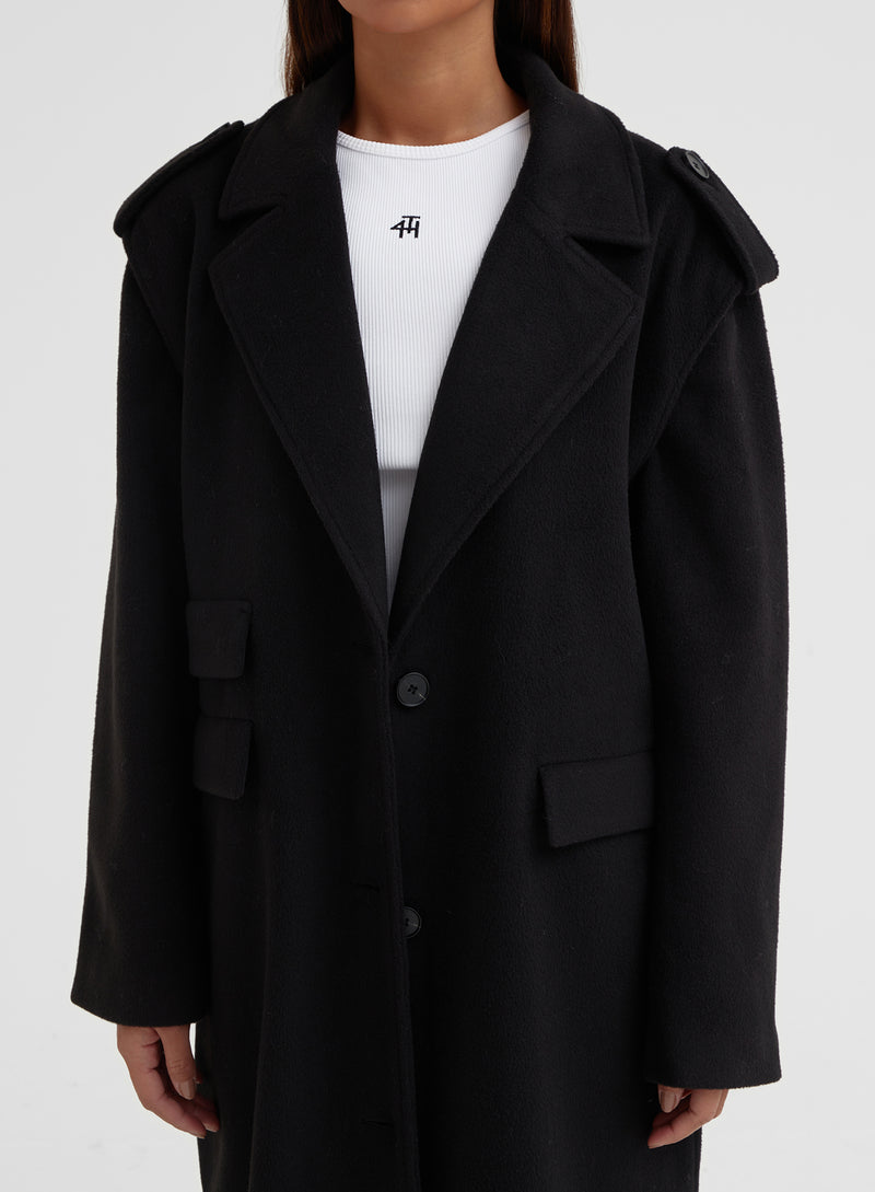 Double Breasted Longline Tailored Coat