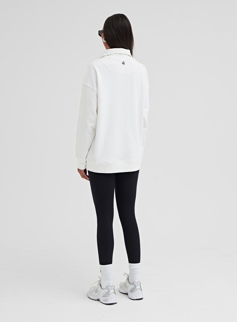 Women's Cream Half Zip Polo Sweatshirt | Marla | 4th & Reckless